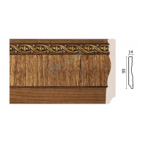 Плинтус широкий с каб. каналом Decor Dizayn 153-3 Полистирол 2400*95*15 мм